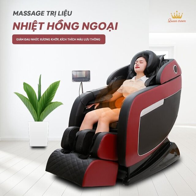 Ghế massage Queen Crown Dr. Tokyo 8 tích hợp nhiệt hồng ngoại