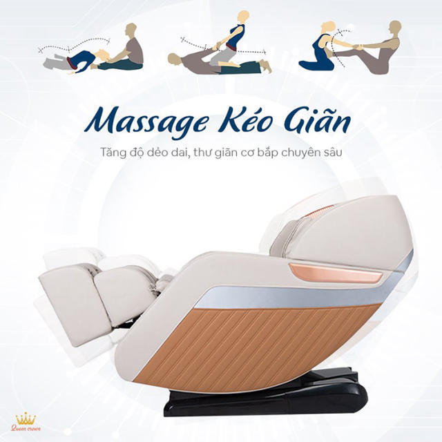 Ghế massage Queen Crown Fantasy M8 có tính năng kéo giãn chuyên sâu