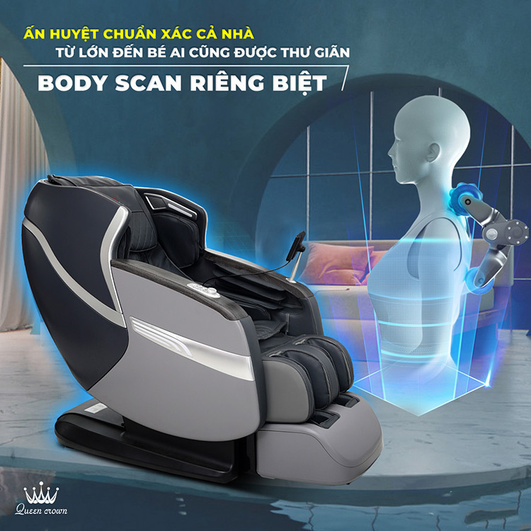 Ghế massage Queen Crown Fantasy X1 ứng dụng công nghệ body scan