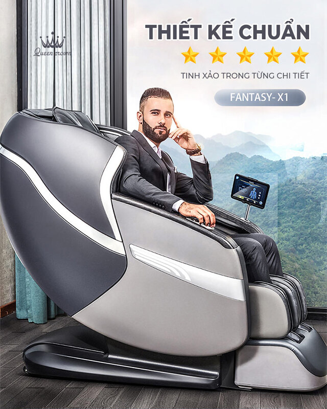 Ghế massage Queen Crown Fantasy X1 thiết kế sang trọng chuẩn 5 sao
