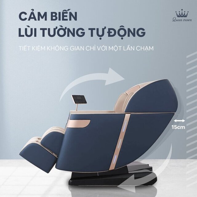 Ghế massage Queen Crown QC CX6 ứng dụng công nghệ lùi tường thôn minh