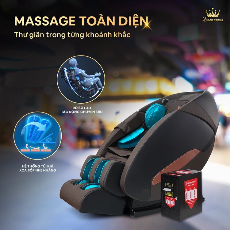 Ghế massage Queen Crown QC KD6 massage hoàn hảo