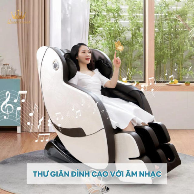 Ghế massage Queen Crown QC T19 trang bị loa Hifi giúp người dùng tận hưởng âm nhạc