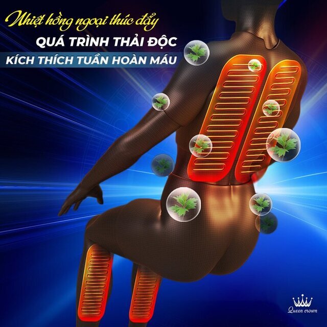 Ghế massage Queen Crown QC V9 Plus ứng dụng công nghệ massage nhiệt hồng ngoại