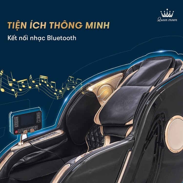 Ghế massage Queen Crown Smart A8 trang bị loa hifi