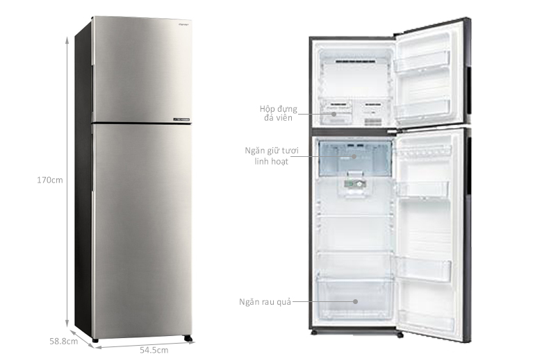 kích thước Tủ lạnh Sharp Inverter 253 lít SJ-X282AE-SL