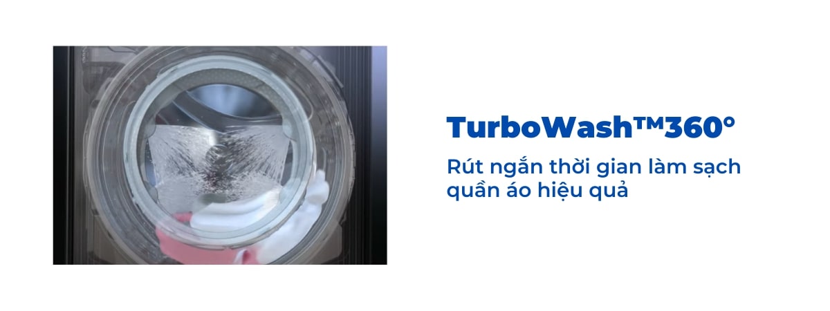 Công nghệ TurboWash™360° giặt sạch nhanh hiệu quả
