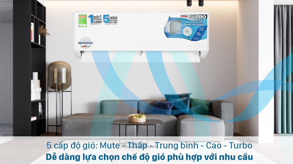 Máy lạnh TCL Inverter 1.5 HP TAC-13CSD/TPG11-Lan tỏa hơi lạnh đều khắp phòng với luồng gió thông minh Smart Air Flow