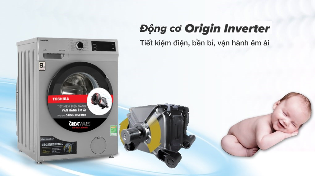 Máy giặt Toshiba Inverter 9.5 Kg TW-BK105S3V(SK) - Công nghệ Inverter