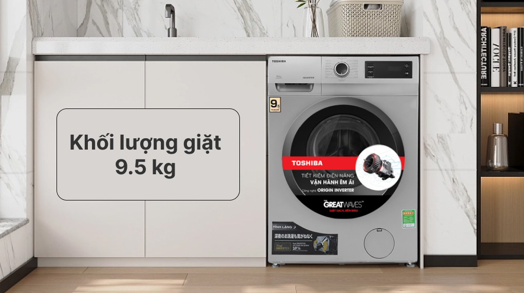 Máy giặt Toshiba Inverter 9.5 Kg TW-BK105S3V(SK) - Khối lượng giặt 9.5 kg